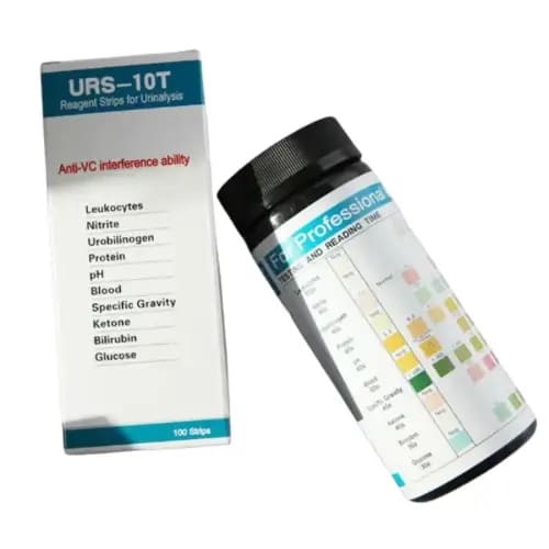 100 Strips URS-10T Urinalysis Reagent Strips - 10 Parameters