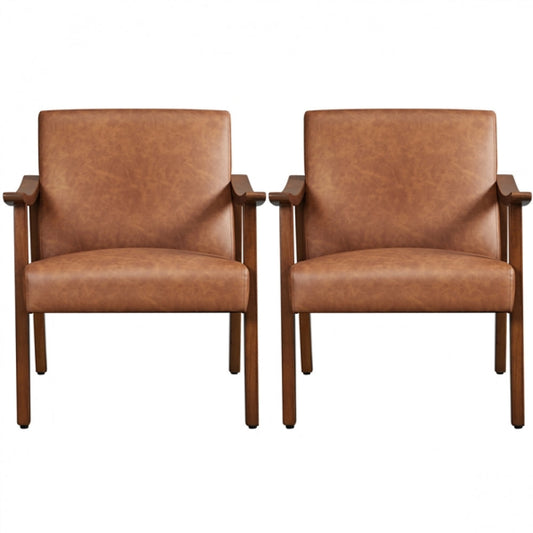 Faux Leather Accent Chair Armchair