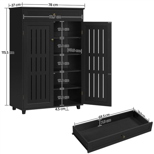 5-Tier & 1 Drawer Shoe Storage Cabinet