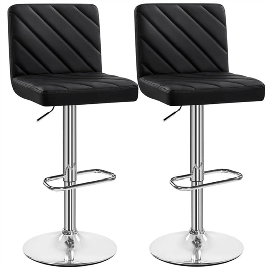 2pcs Modern PU Leather Swivel Bar Stools