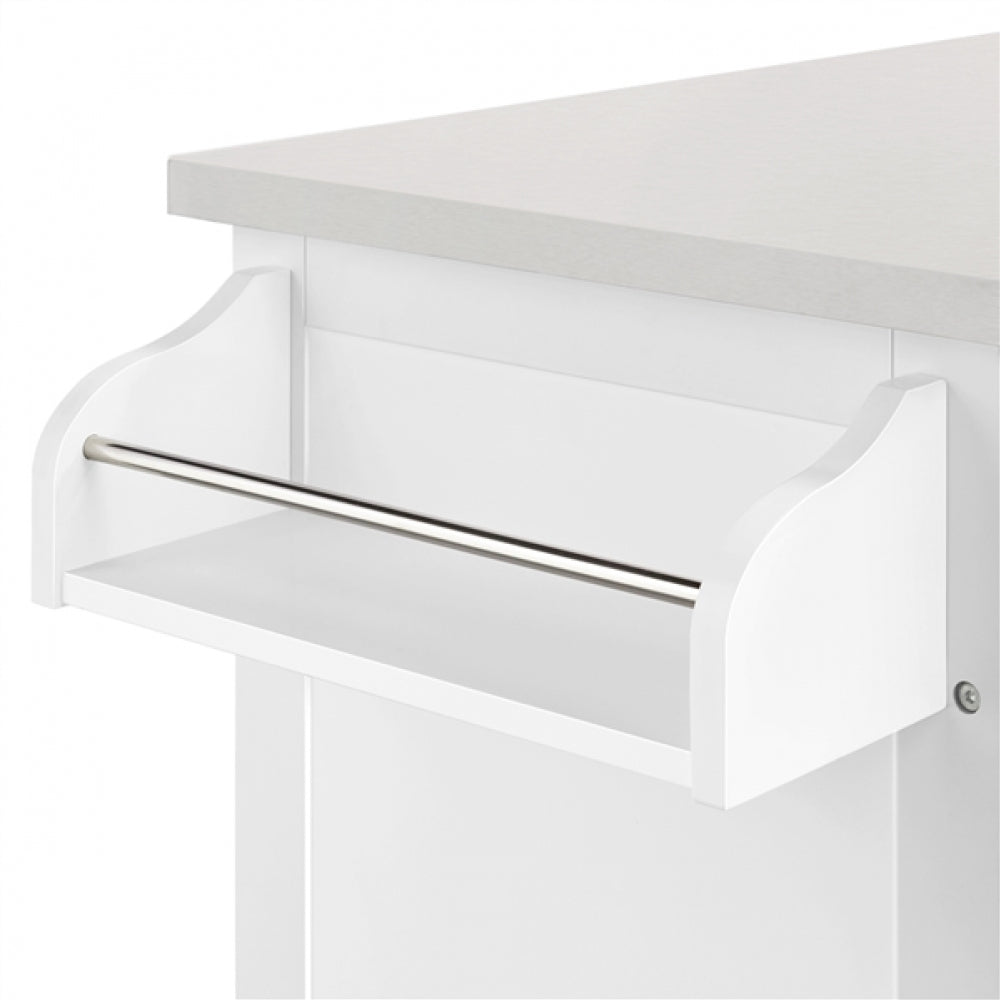 Kitchen Island Cart with Stainless Steel Top & Storage