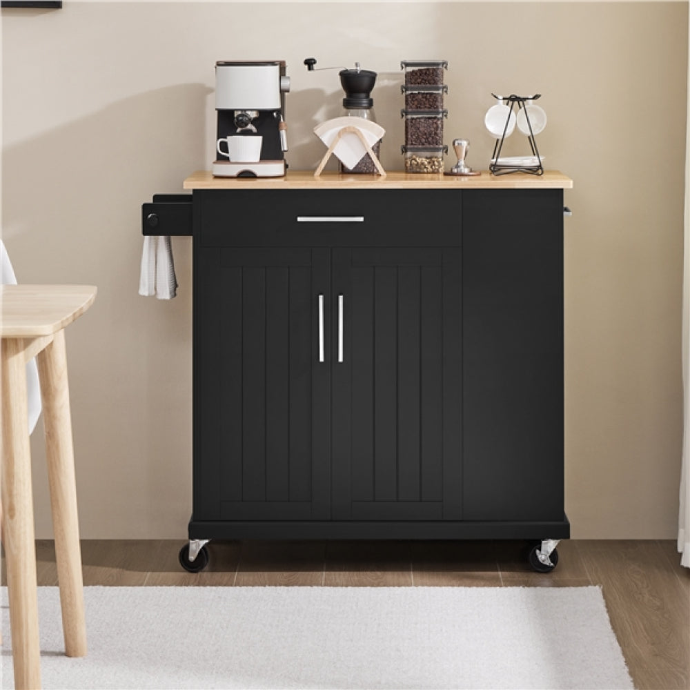 Kitchen Island on Wheels with Drawers & Cabinet