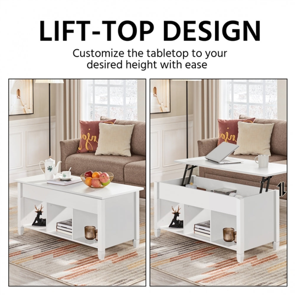 Wooden Lift Top Coffee Table with Hidden Compartment