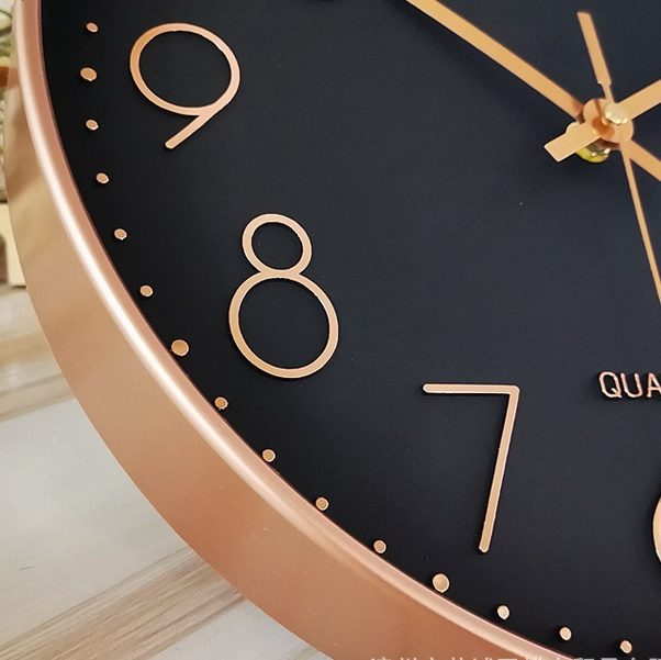 30CM Fashion Wall Clock ROSE GOLD/BLACK