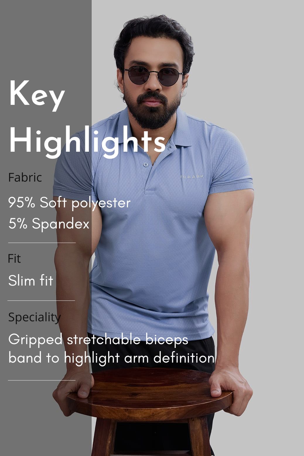 Wave Polo T-shirt Light Blue