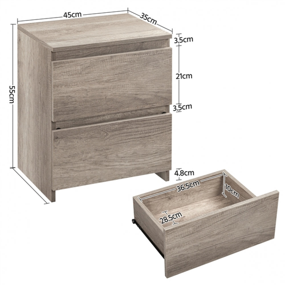 Minimalist Chic 2-Drawer Side Table End Table Nightstand