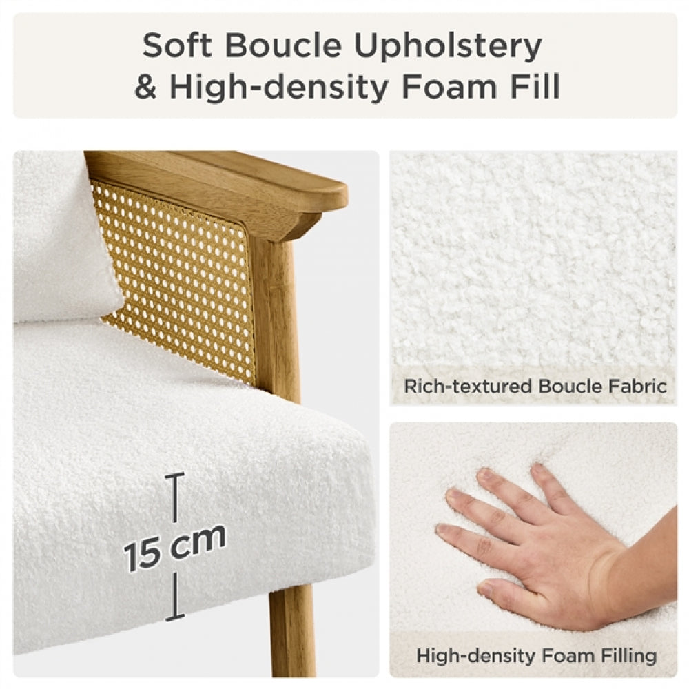 Boucle Upholstered Accent Chair Lounge Chair