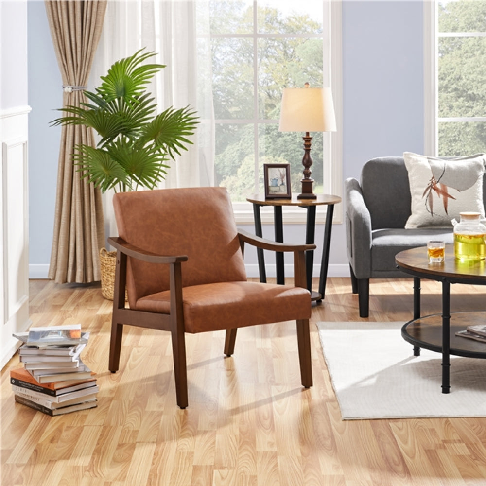 Faux Leather Accent Chair Armchair