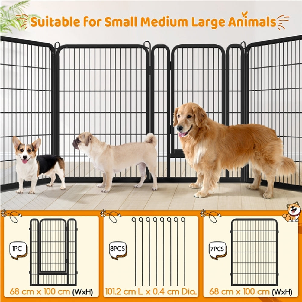 8 Panels Dog Playpen 100cm Tall