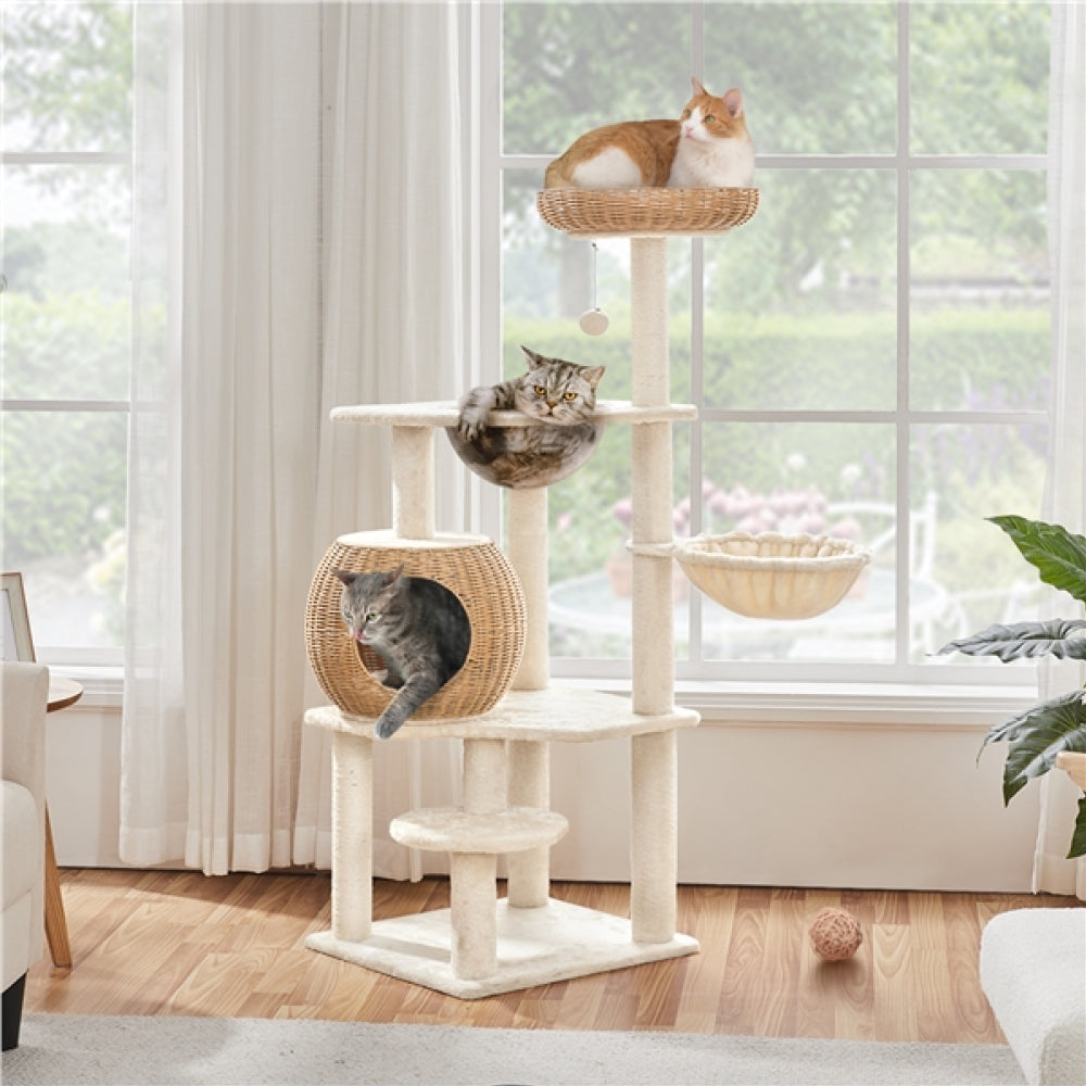 54″ Tall Rattan Cat Tree