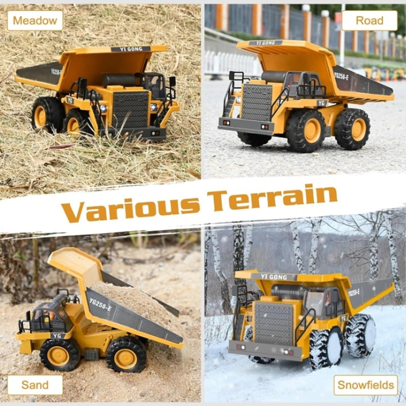 2.4G remote control 11-channel excavator wireless bulldozer dump bucket engineering forklift large toy