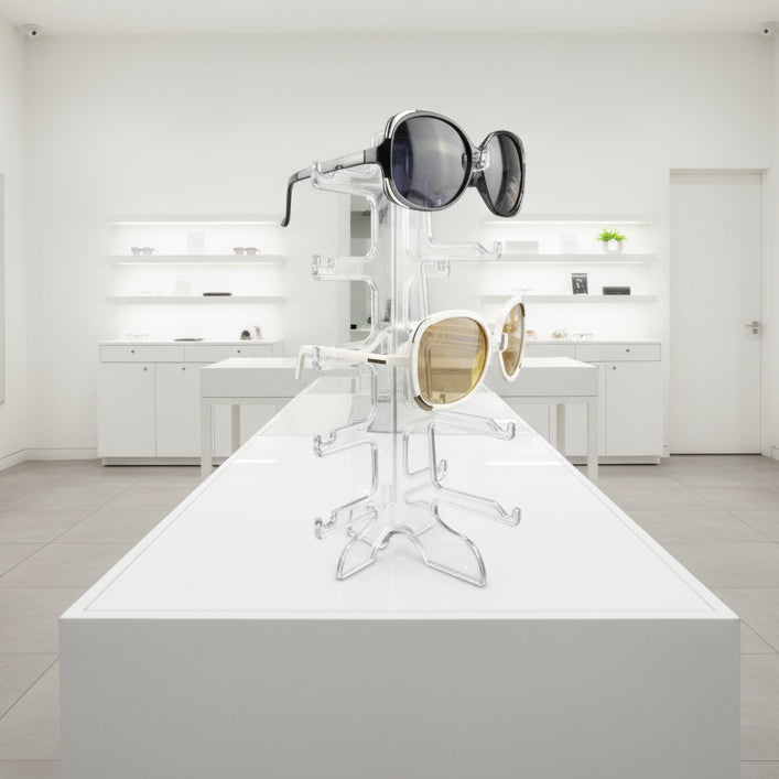 Display Unit Stand 5 Pairs Sunglasses Acrylic Glasses Retail Shop Holder