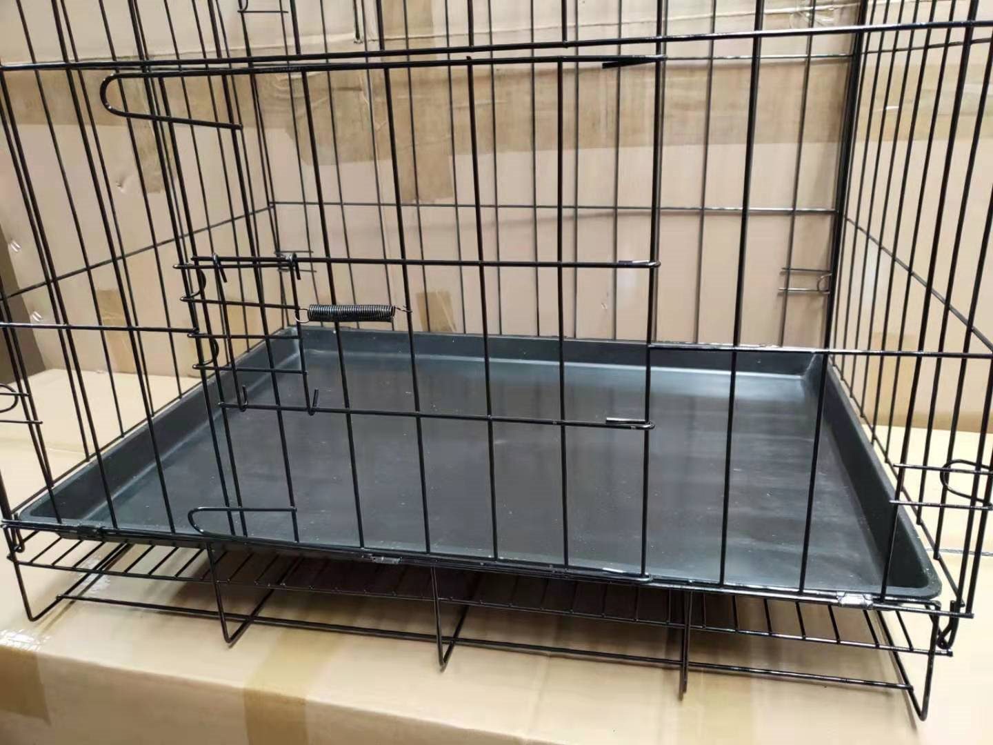 Pet Cage - 50CM Wide Collapsible Metal Pet Cage BLACK