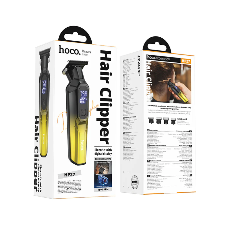 Electric Hair Clipper LED Display Cordless Trimmer (HP27)