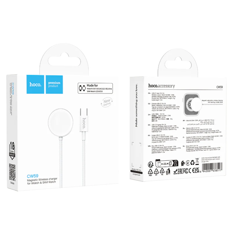 Hoco Wireless Charger for Apple & Samsung Watch (CW59)