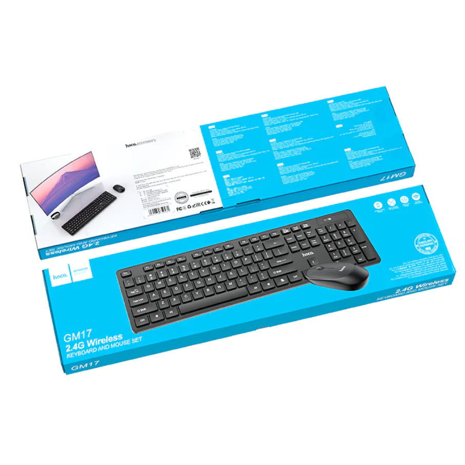 Hoco Wireless Keyboard Mouse Combo With USB Receiver (GM17)