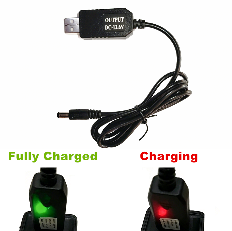 USB To 5.5mm x 2.1mm Plug Barrel Jack 12.6v/1A DC Power Supply Cord Cable