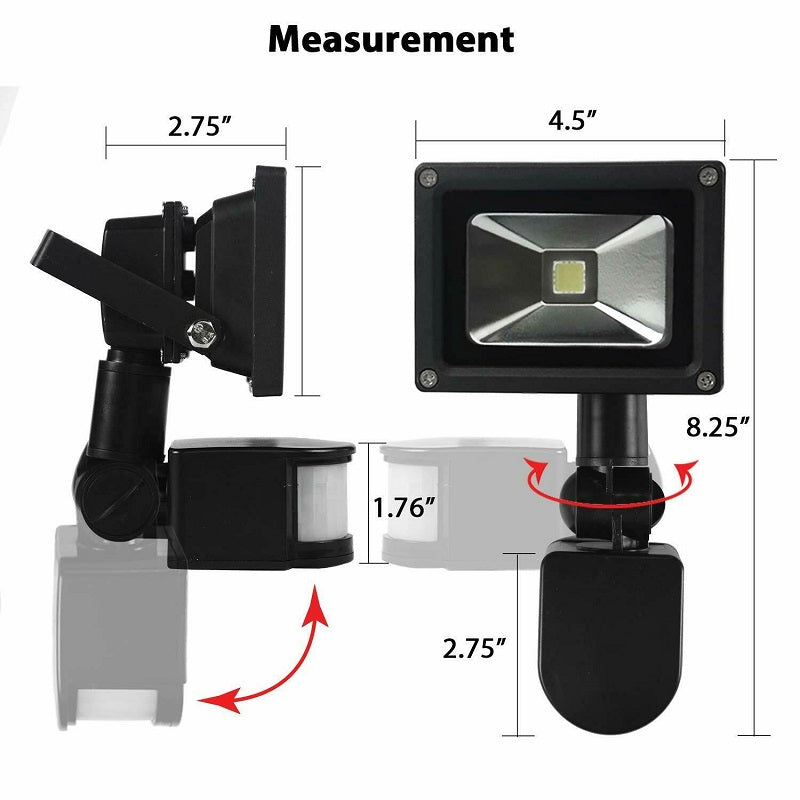 10W LED Flood Light Motion Sensor