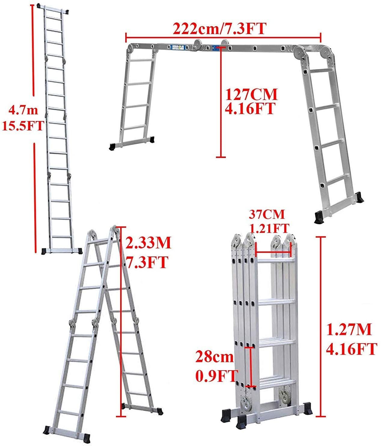 Extension Ladder, Multifunction Ladder 4.7M
