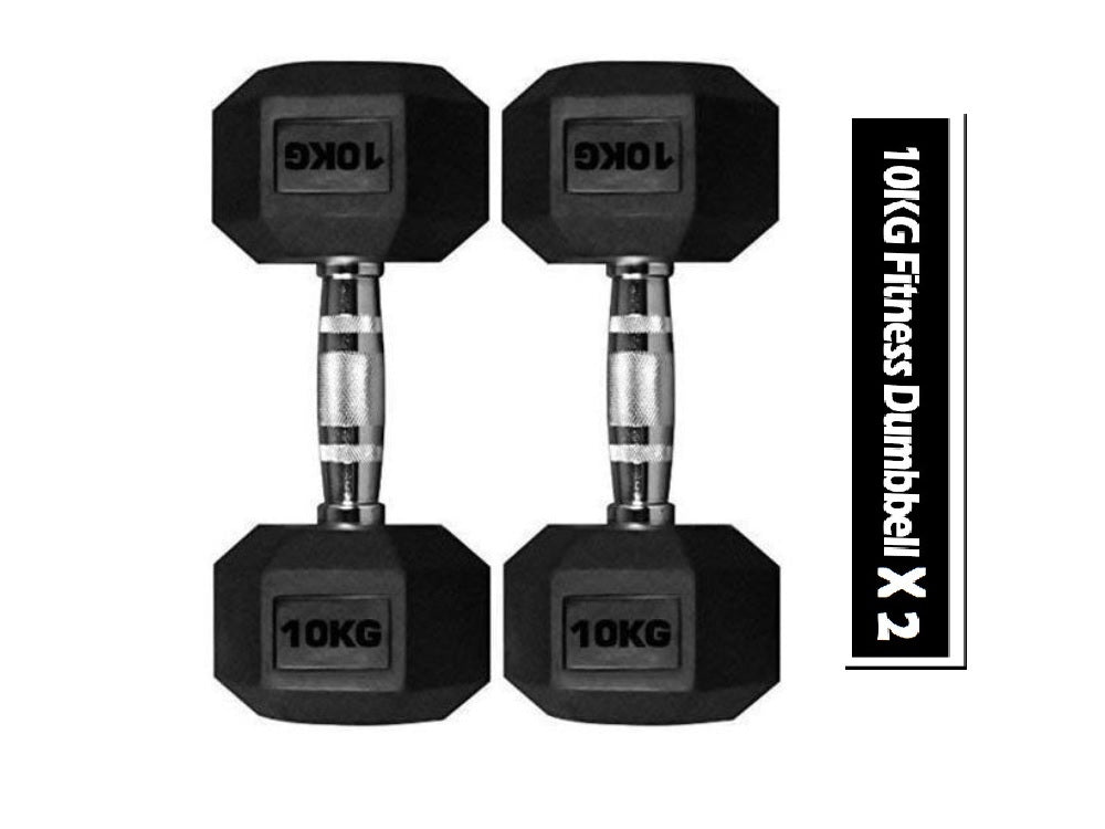 Dumbbell Set - 2X 10kg hex weights