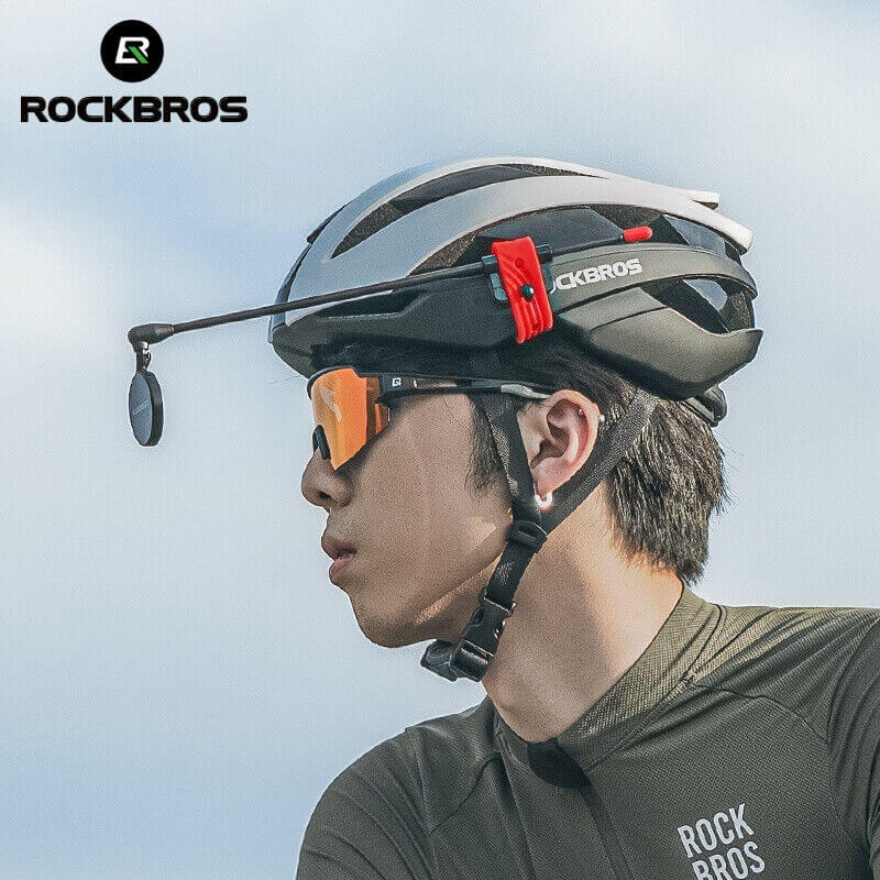 Bicycle Helmet Mount Rearview Mirror Detachable Lightweight