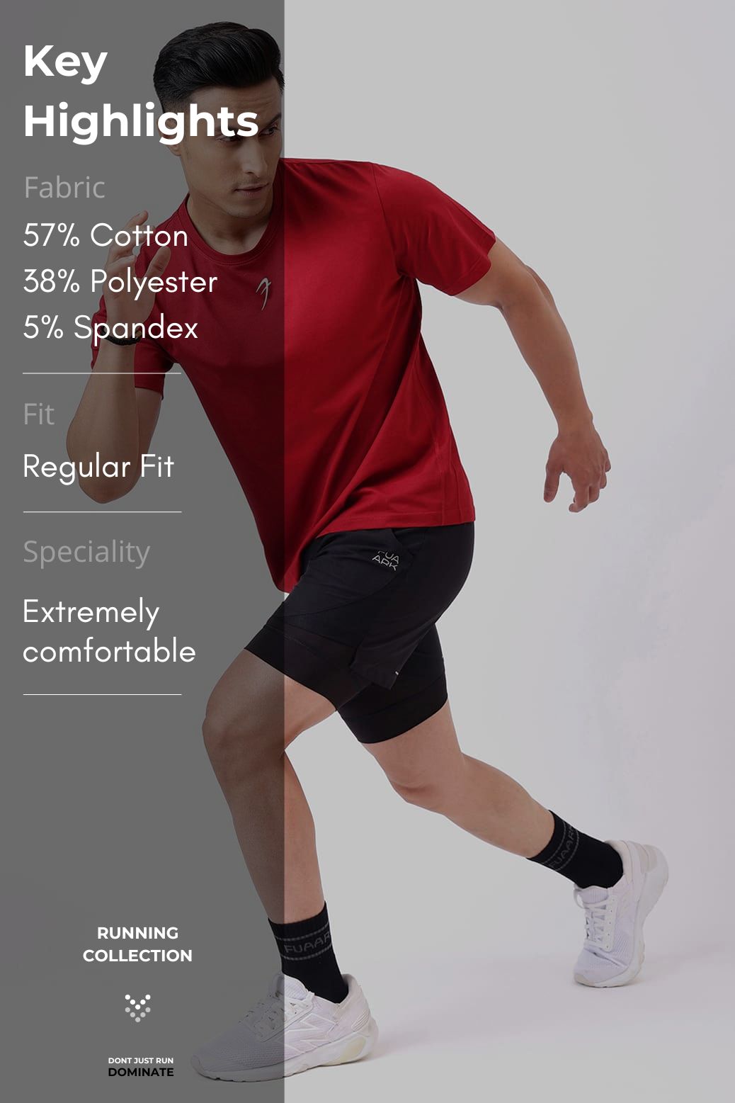 Pulse Running T-shirt Deep Red