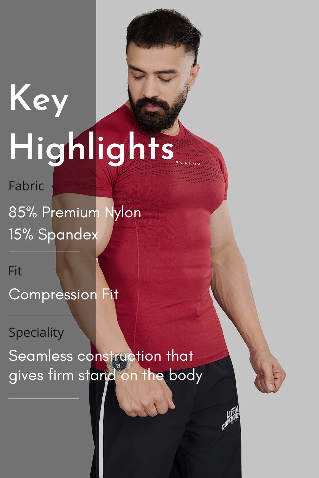 Power Seamless T-shirt Red/ Fuaark