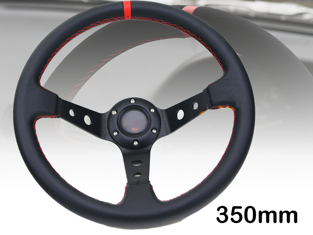 Steering wheel with stitching