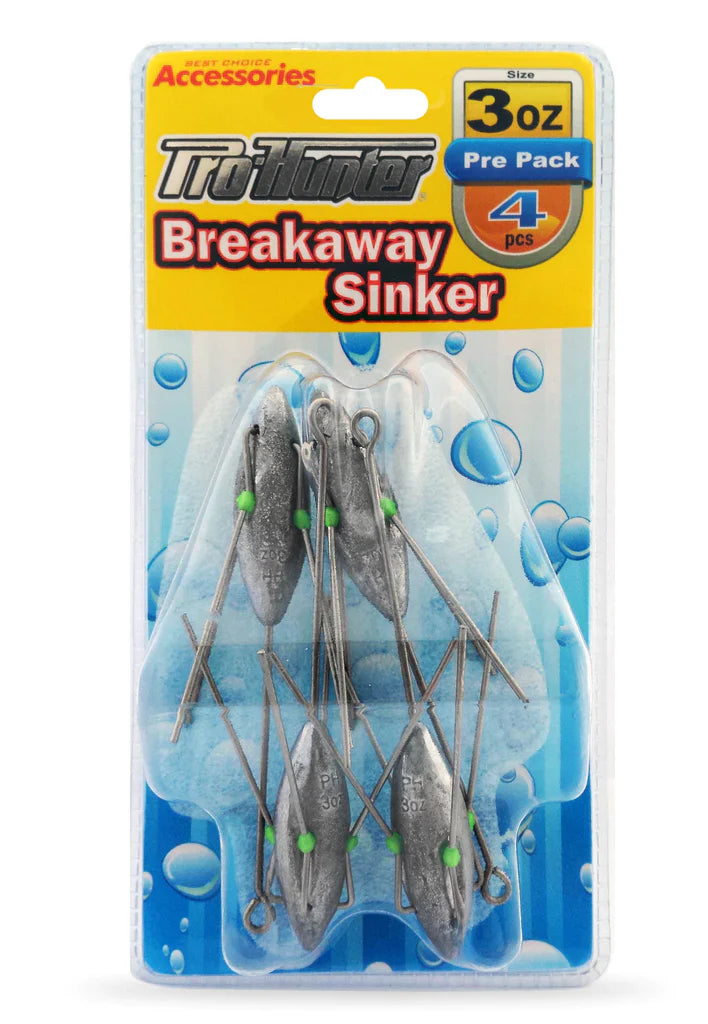 Breakaway Sinkers 3 oz ( pack of 4 ) Pro Hunter
