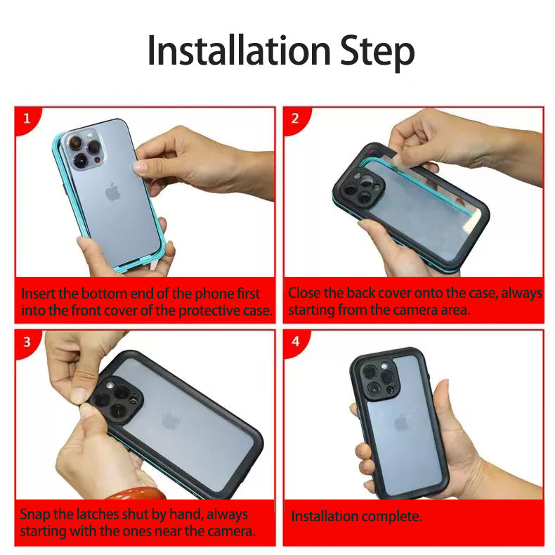 Suitable for Phone Models Redpepper IP68 Waterproof Anti-Fall 2M Submersion Ultimate Protection Case
