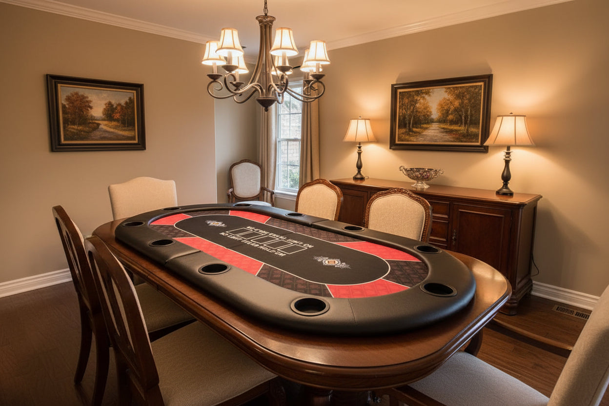 2m x 1m Foldable Poker Table Top for 8 Players Chips Tray & Cup Holders Texas