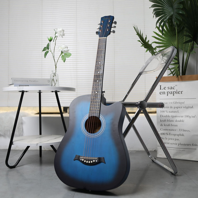 38" Wooden Acoustic Guitar - Blue
