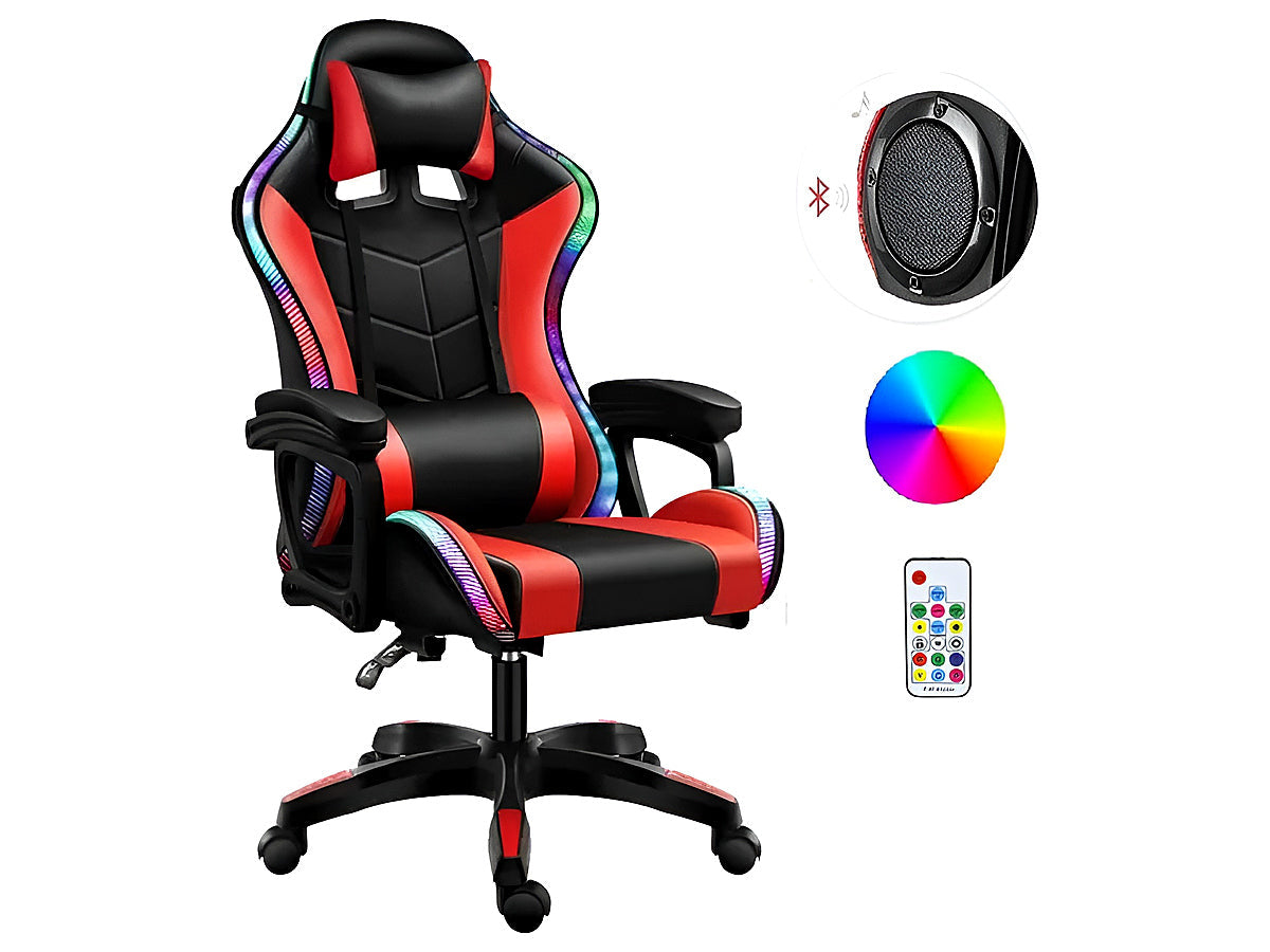 Gaming Chair Office Chair With Foot Rest Racing Chair with Speaker and Light