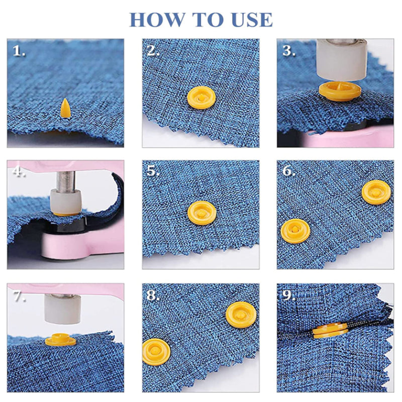 Plastic and Metal Snap Buttons with Snaps Pliers Set for Sewing and Crafting B