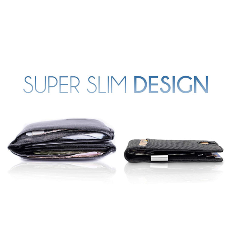 Minimalist Slim Wallet with Money Clip RFID Blocking Front Pocket B