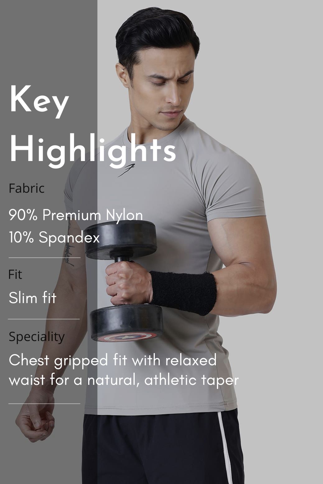 Bare Nylon T-shirt Light Grey