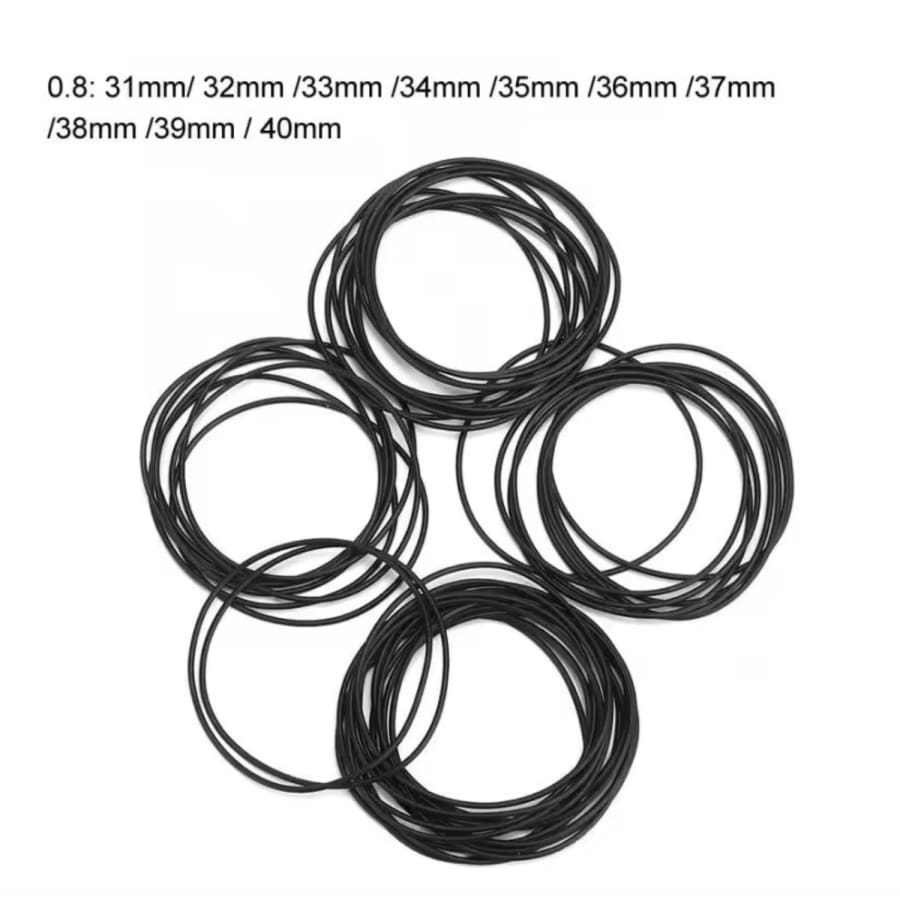 500 Piece Set of Watch O-rings 0.8mm/31-40mm (for waterproof watches)