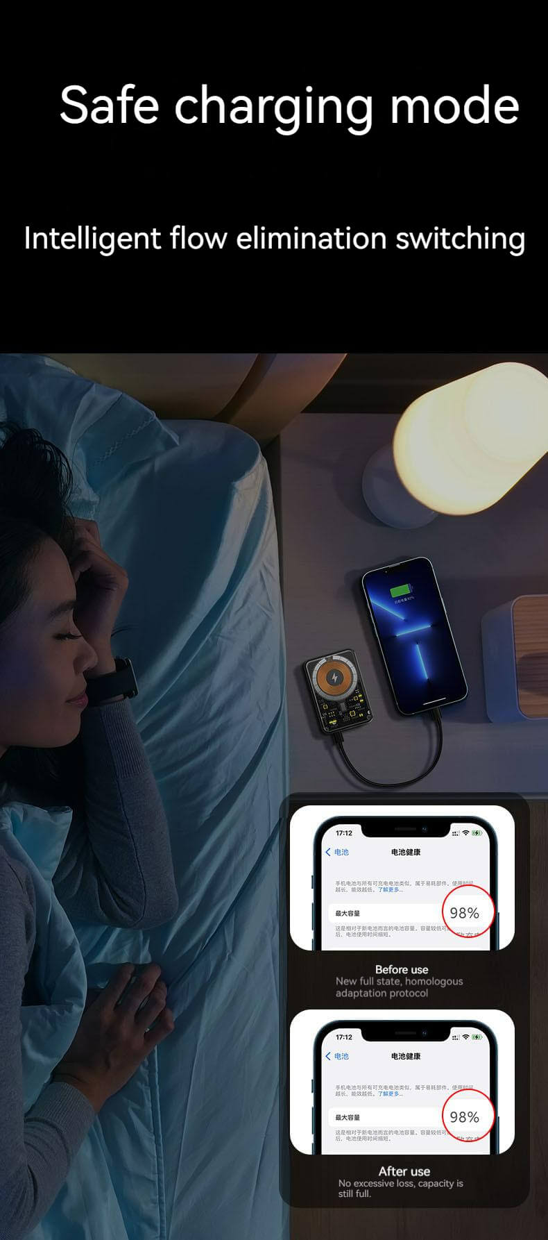 5000mah Magnetic Magsafe Wireless Power Bank-Black