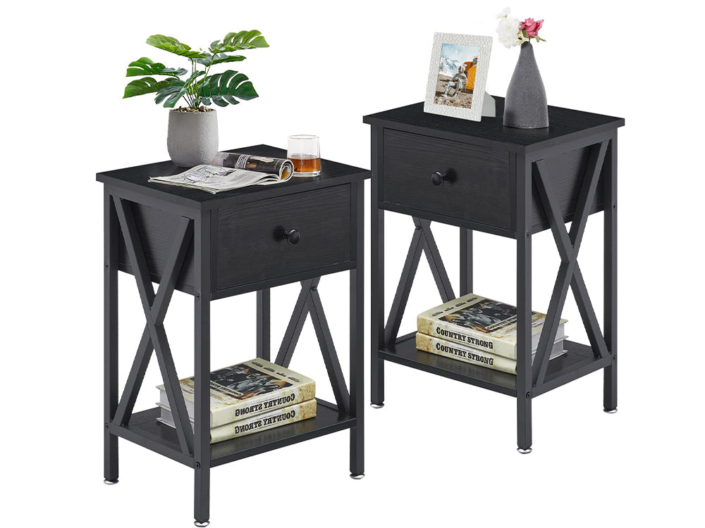 Bedside Table with Drawers