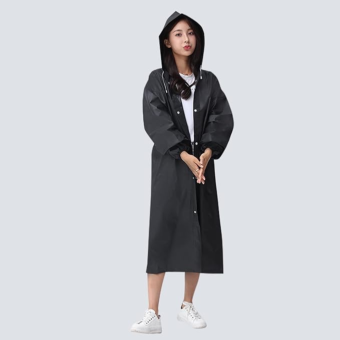 ECOTREK Waterproof Hooded Rain Poncho – Lightweight Portable Raincoat for Men & Women YR5017