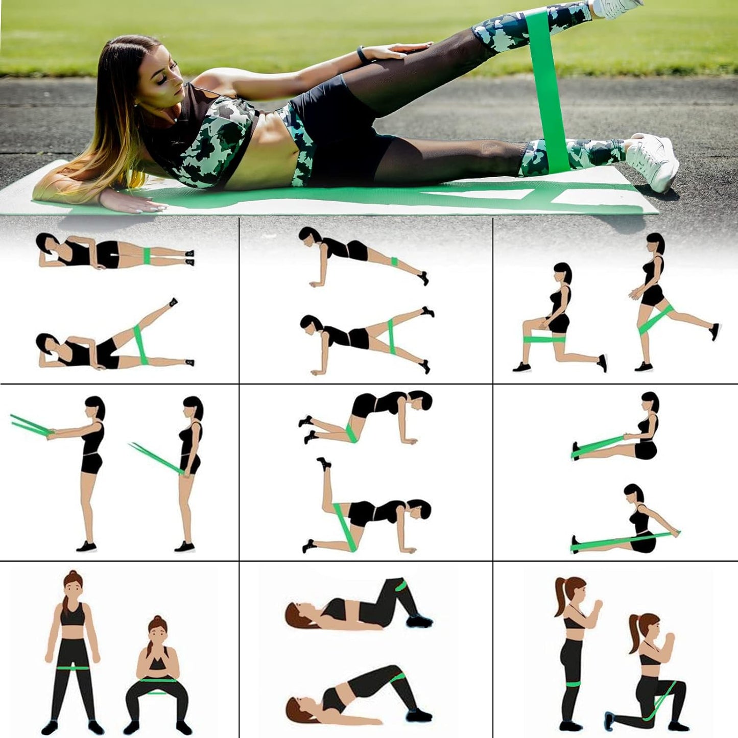 5Pcs Resistance Bands Exercise Yoga Pilates Rubber Fitness Training