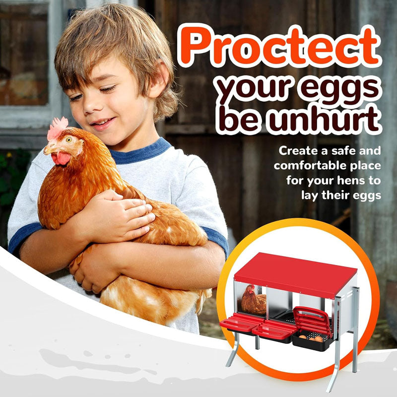 Nesting Box Chicken Hen Roll Away Laying Nest Boxes Chook Brooder 6 Compartment