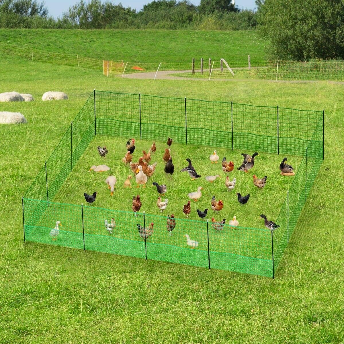 50M Chicken Fence Hen Poultry Coop Farm Runs Mesh Cage Net Habitat Safe House Pen