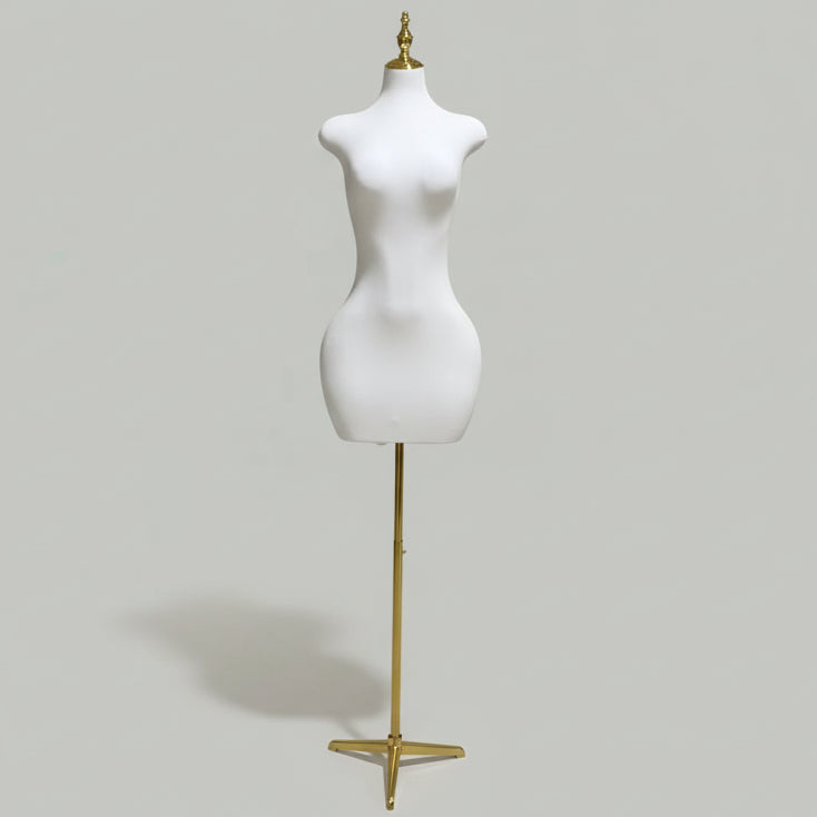Half Body Female Mannequin Velvet Surface- White