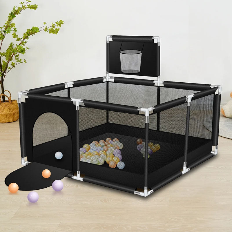 Portable Baby Playpen Fence Gate Wall Fence Barrier Play Gym Mat 125cm