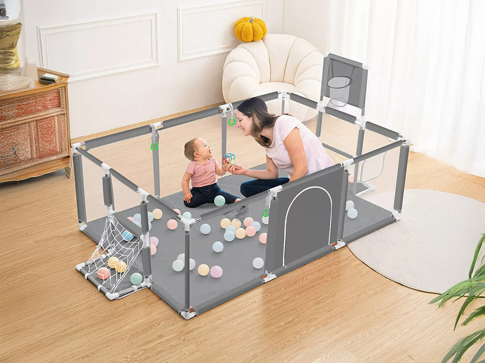 Portable Baby Playpen Fence Gate Wall Fence Barrier PlayPen