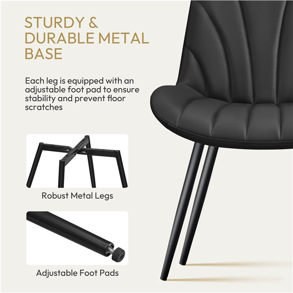 4x Modern Faux Leather Upholstered Dining Chairs Kitchen Chairs