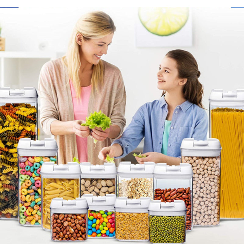 9 Pack Airtight Food Storage Container Set Kitchen and Pantry Containers White