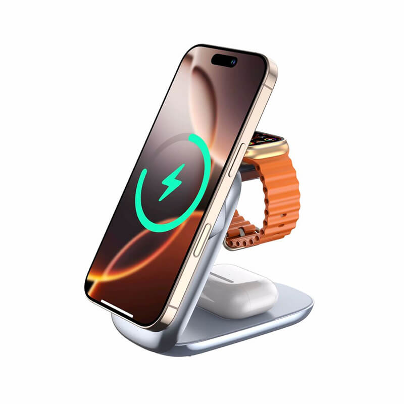 Mobie 3 in 1 Qi2 Foldable Magnetic Wireless Charger Compatible with Apple Watch W72