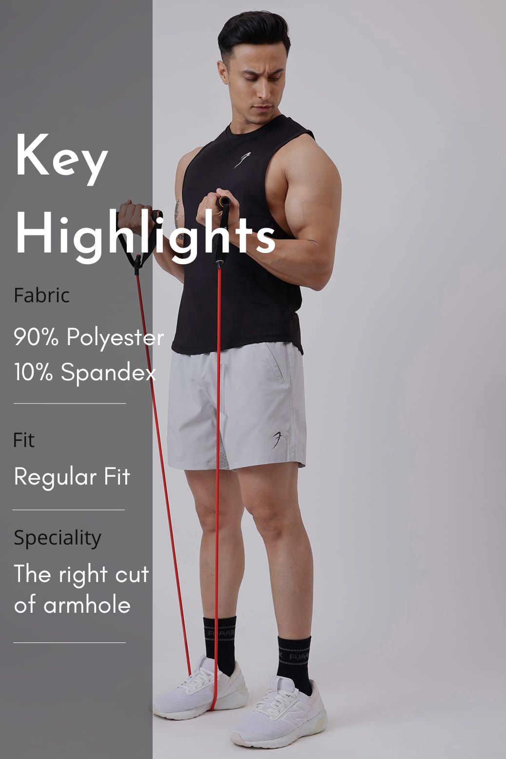 Urban Deep Arm Tank Black